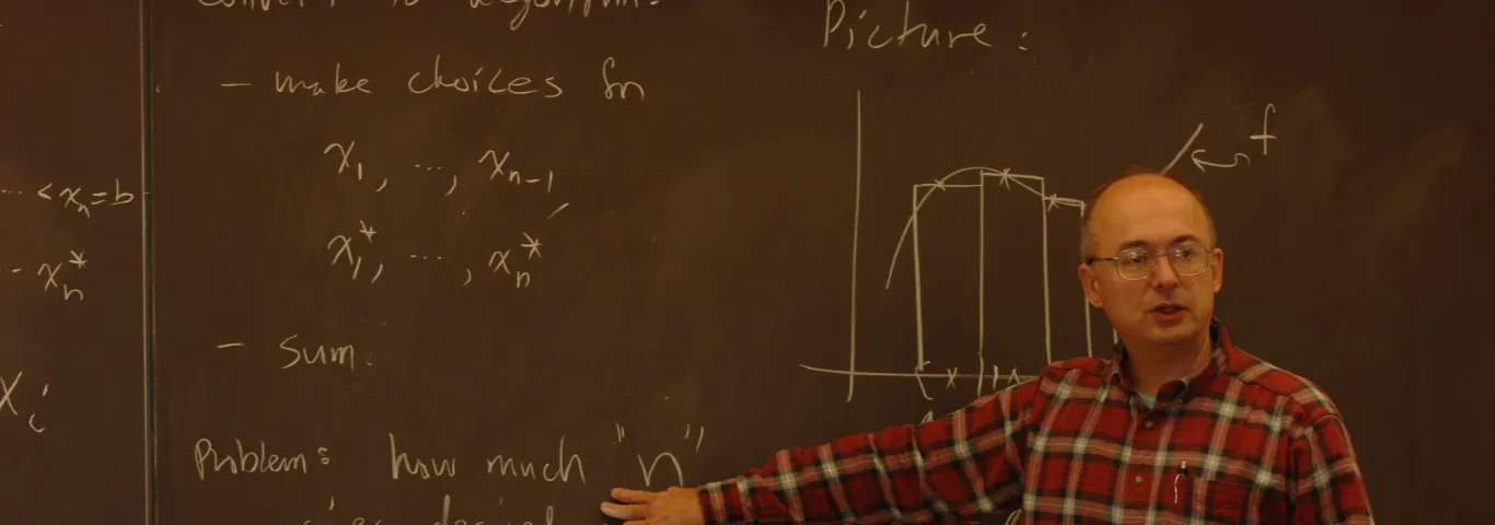 Professor Wickenhauser in a classroom